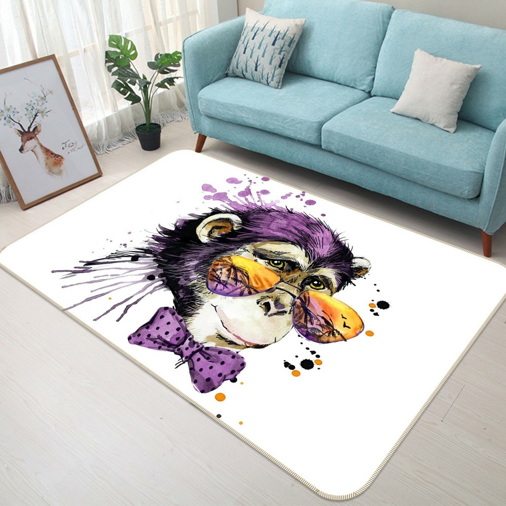 3D Watercolor Orangutan O3115 Animal Non Slip Rug Mat Elegant Photo Carpet Fay