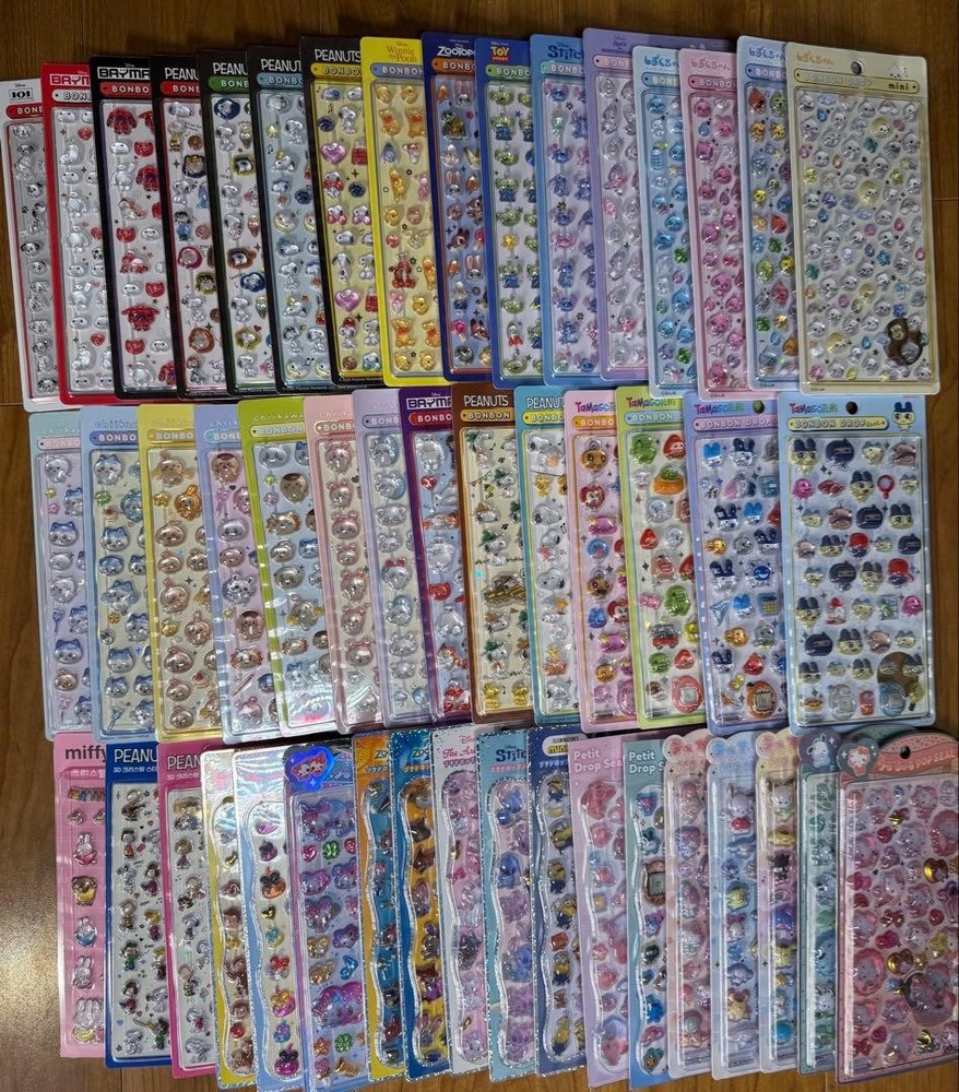 BonBon Drop Seal Character Sticker Lot 55 Pieces Disney Sanrio Snoopy