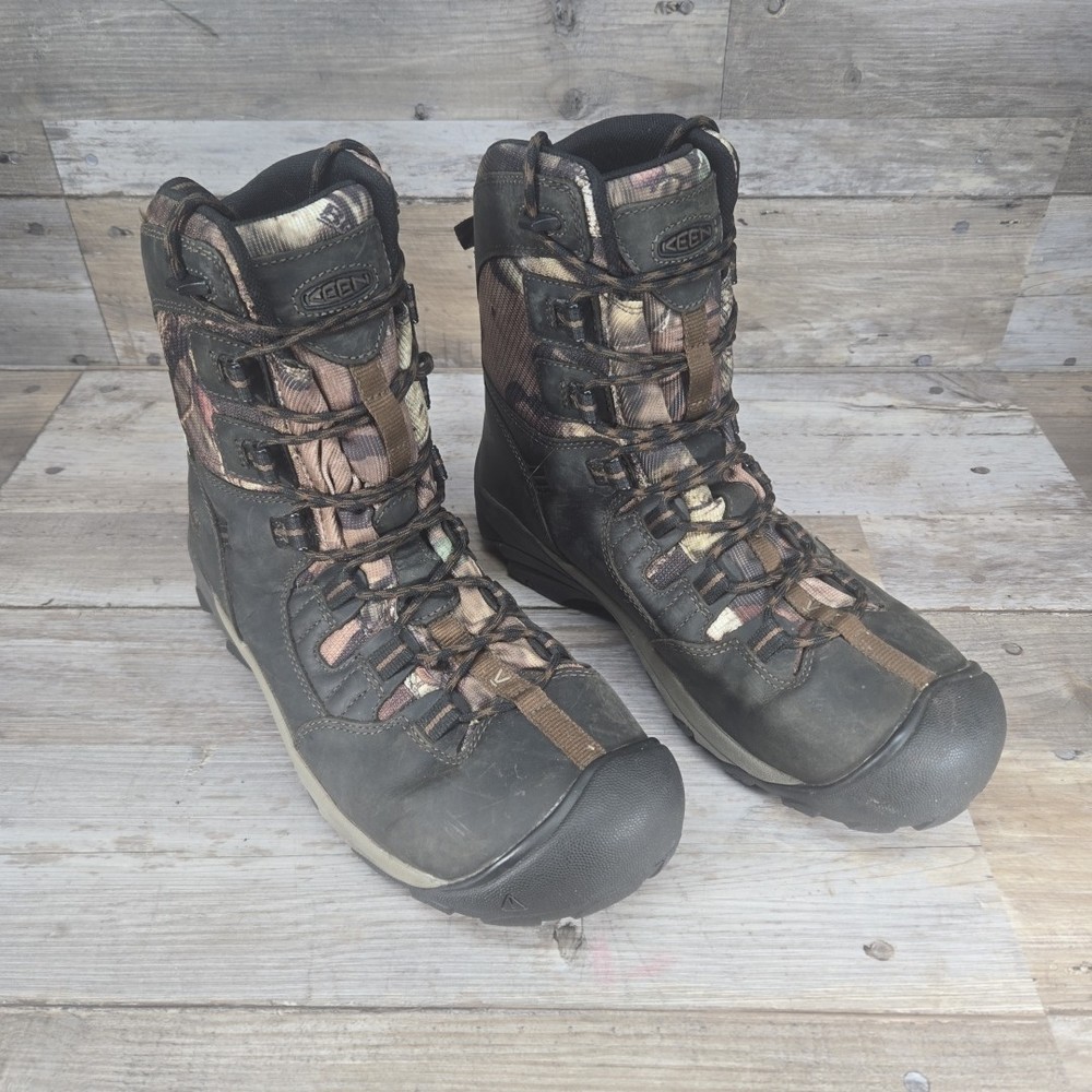 Keen Men's Size 12EE Black Camo Insulated Waterproof Boots