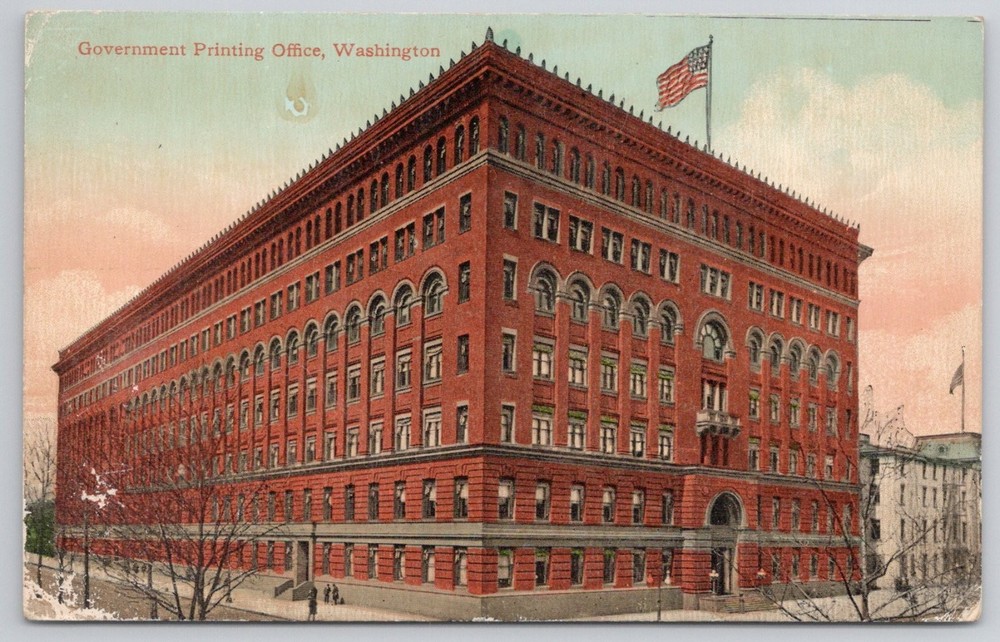 US Government Printing Office Washington DC Postcard B.S. Reynolds c.1910s