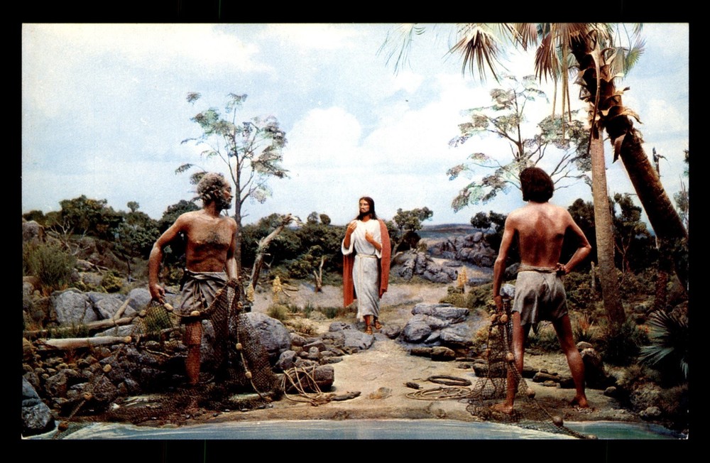 Christ & The Fisherman Sea Of Galilee Silver Springs FL Unp Postcard