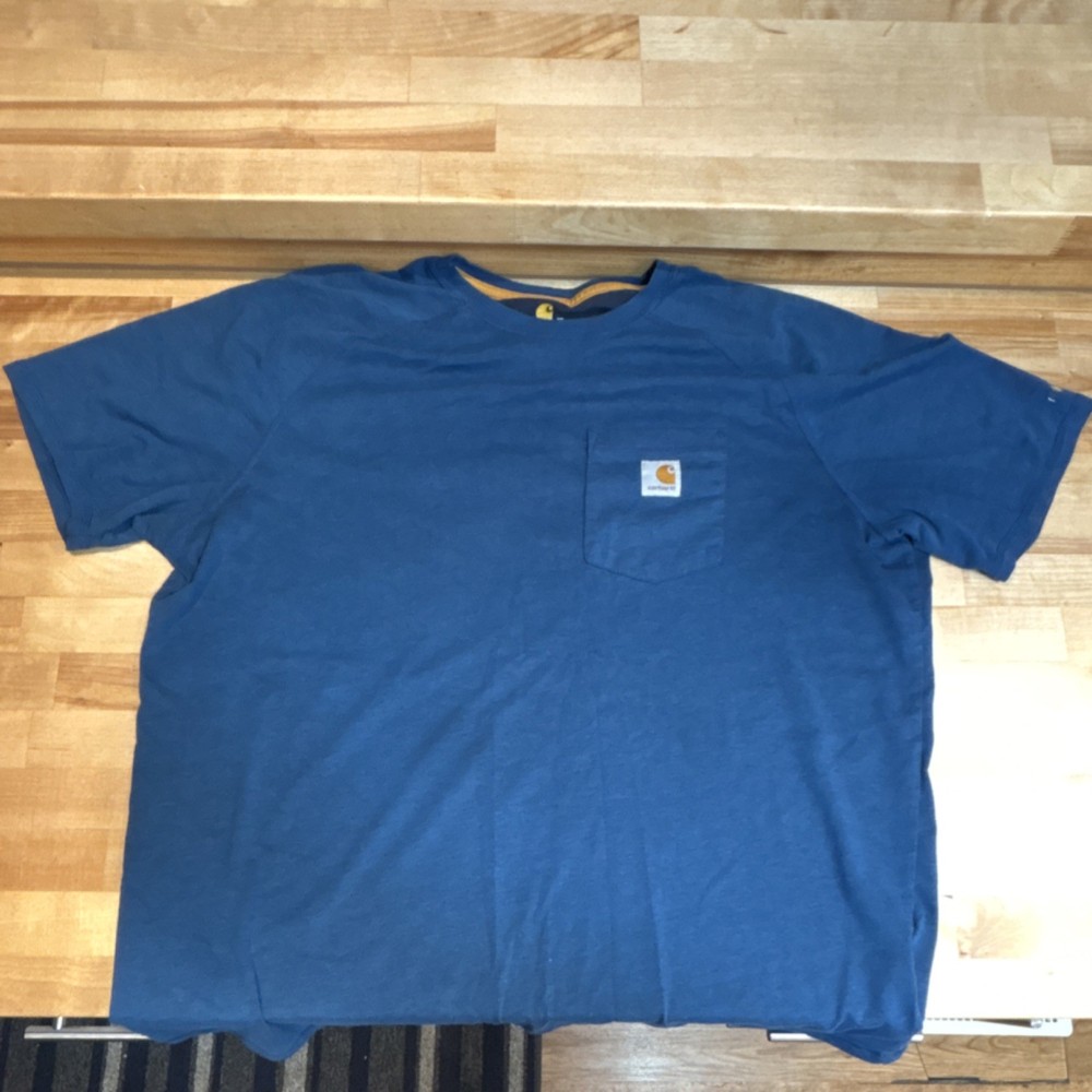 Carhartt Relaxed Fit Blue Cotton Pocket Men's T-Shirt XL Crew Neck Short Sleeve