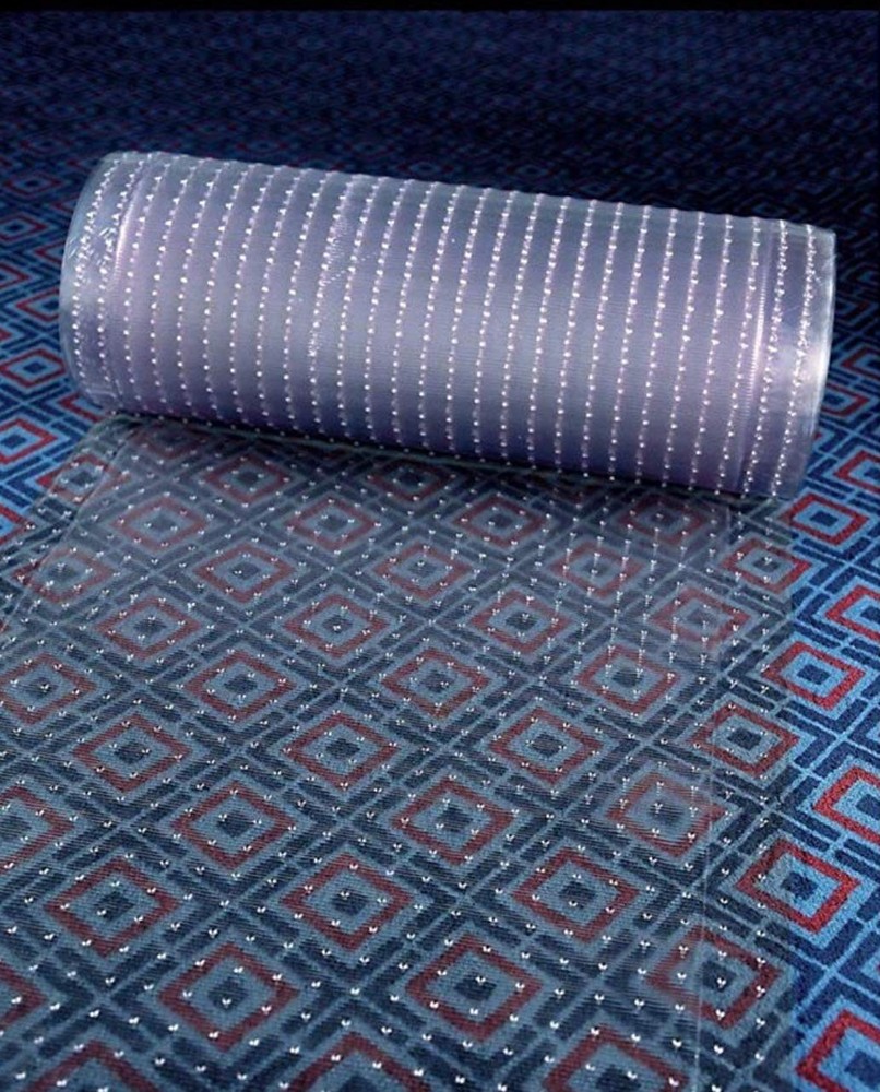 Clear Ribbed Plastic Runner Rug Carpet Protector 26x30 Feet Multi-Grip Mat