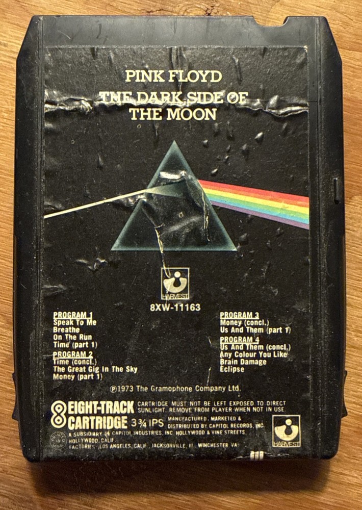 Pink Floyd Dark Side Of The Moon 8 Track Music 8XW-11163 1973 Harvest