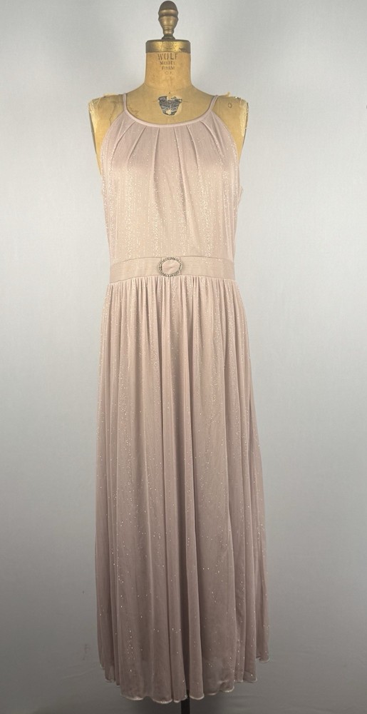 Alexa B Nites Women’s 12P Pink Glitter Maxi Dress Formal Evening Gown Petite