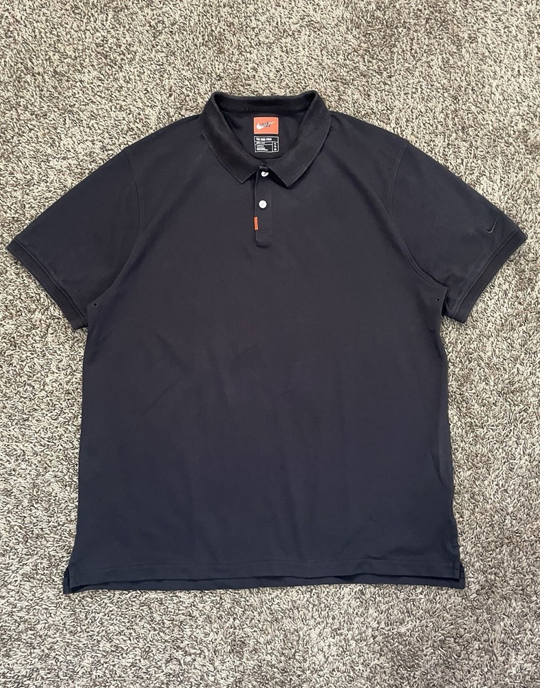 Nike Dri-Fit Black Polo Shirt Men’s Size XL Golf Athletic Performance Vintage
