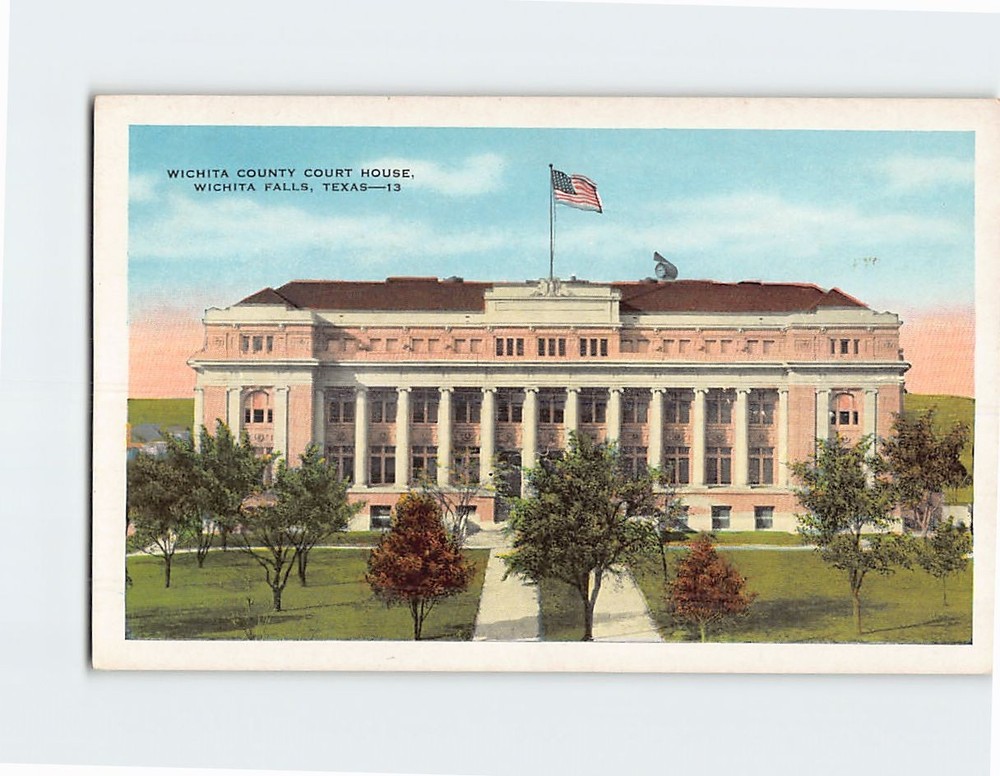Postcard Wichita County Court House Wichita Falls Texas USA