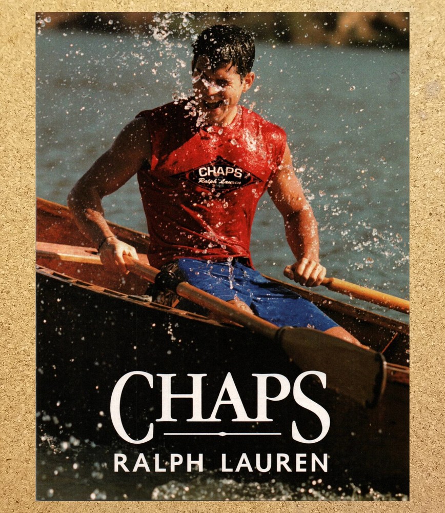 Chaps Ralph Lauren Kayaking Rowing Boat - Magazine Print Ads Ephemera Art 2001
