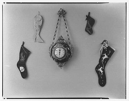 Photo:Baldwin Long Island NY Mrs Esther Wheeler 1957 Stockings and Clock