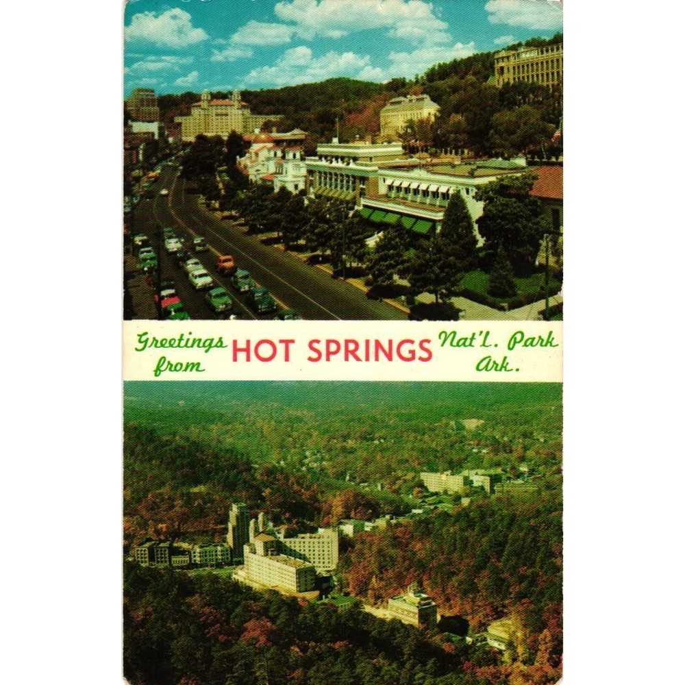 Vintage Hot Springs National Park Arkansas Postcard Bath House Row Dexter Press