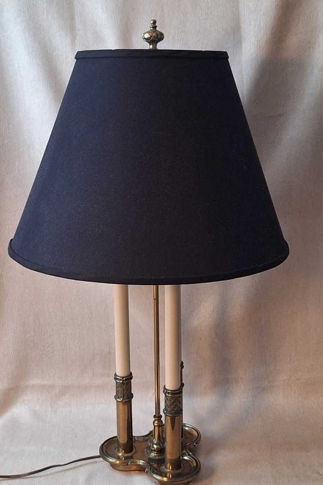 Vintage STIFFEL French Bouillotte Candlestick Brass Lamp 3 Lights 29