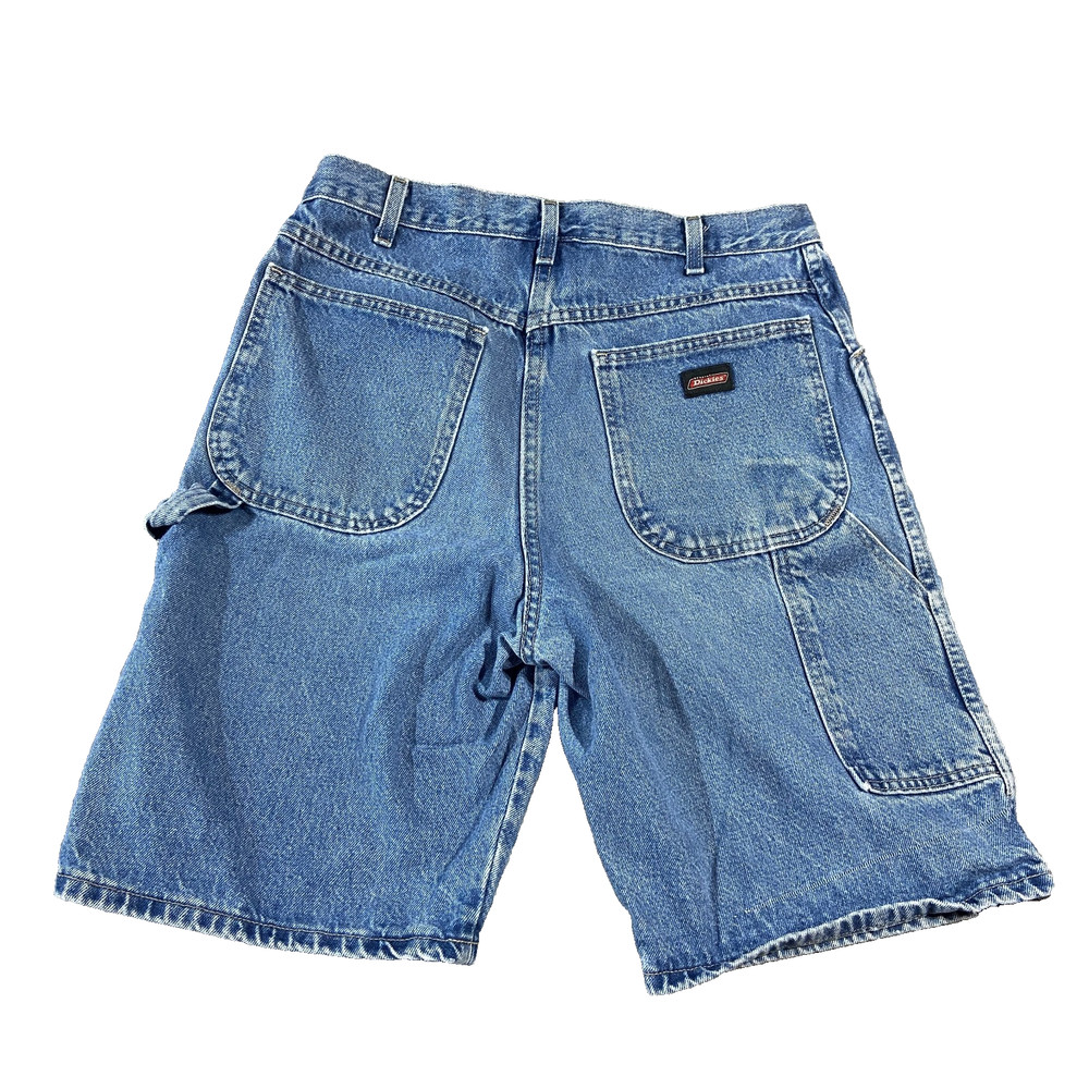 Dickies Jean Shorts Mens 34 Blue Denim Relaxed Fit Carpenter Work Utility Y2K