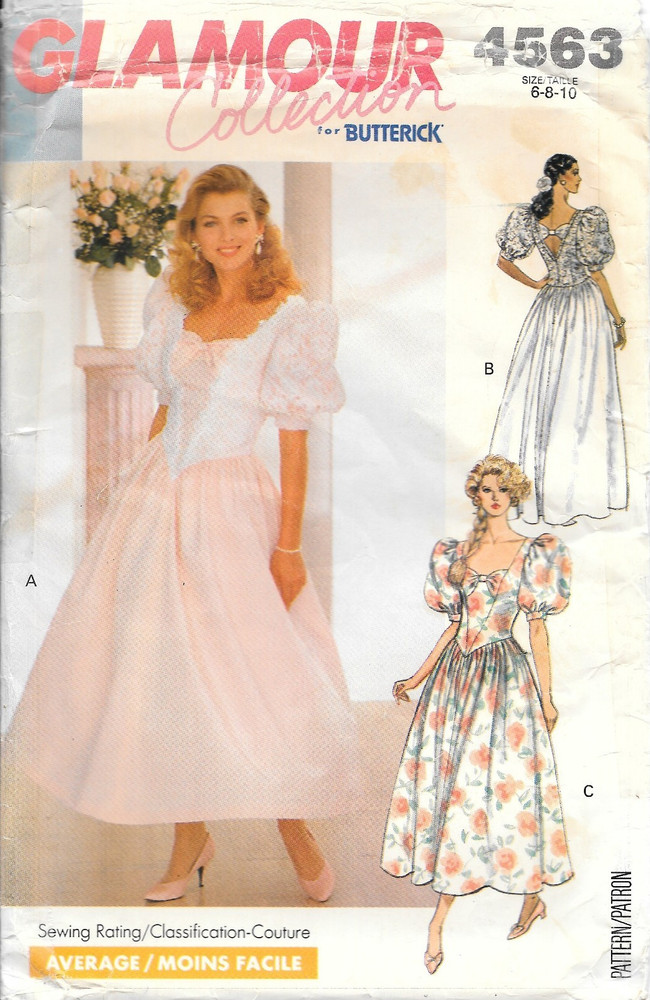 Butterick Glamour Collection Sewing Pattern 4563 Misses Flared Dress Size 6-8-10