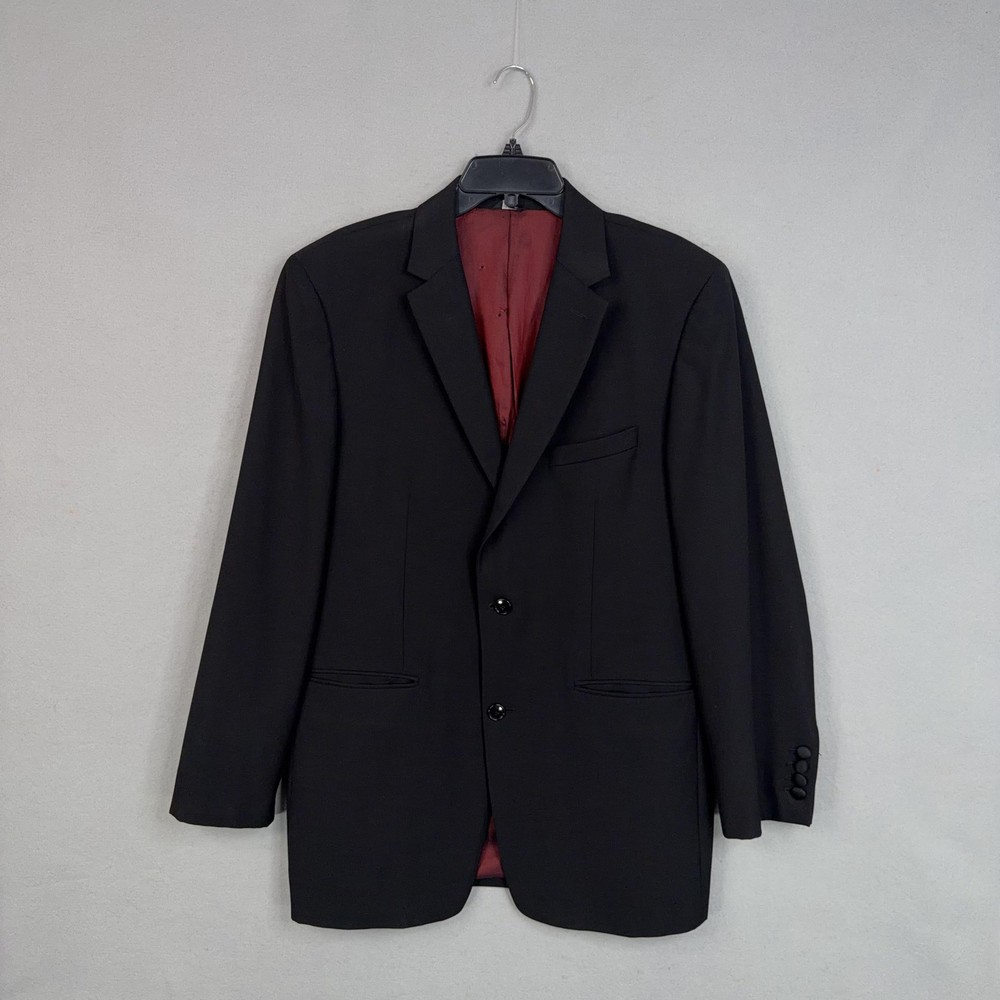 J.Crew Blazer Mens 42R Black Wool Two Button Suit Jacket Sport Coat Office