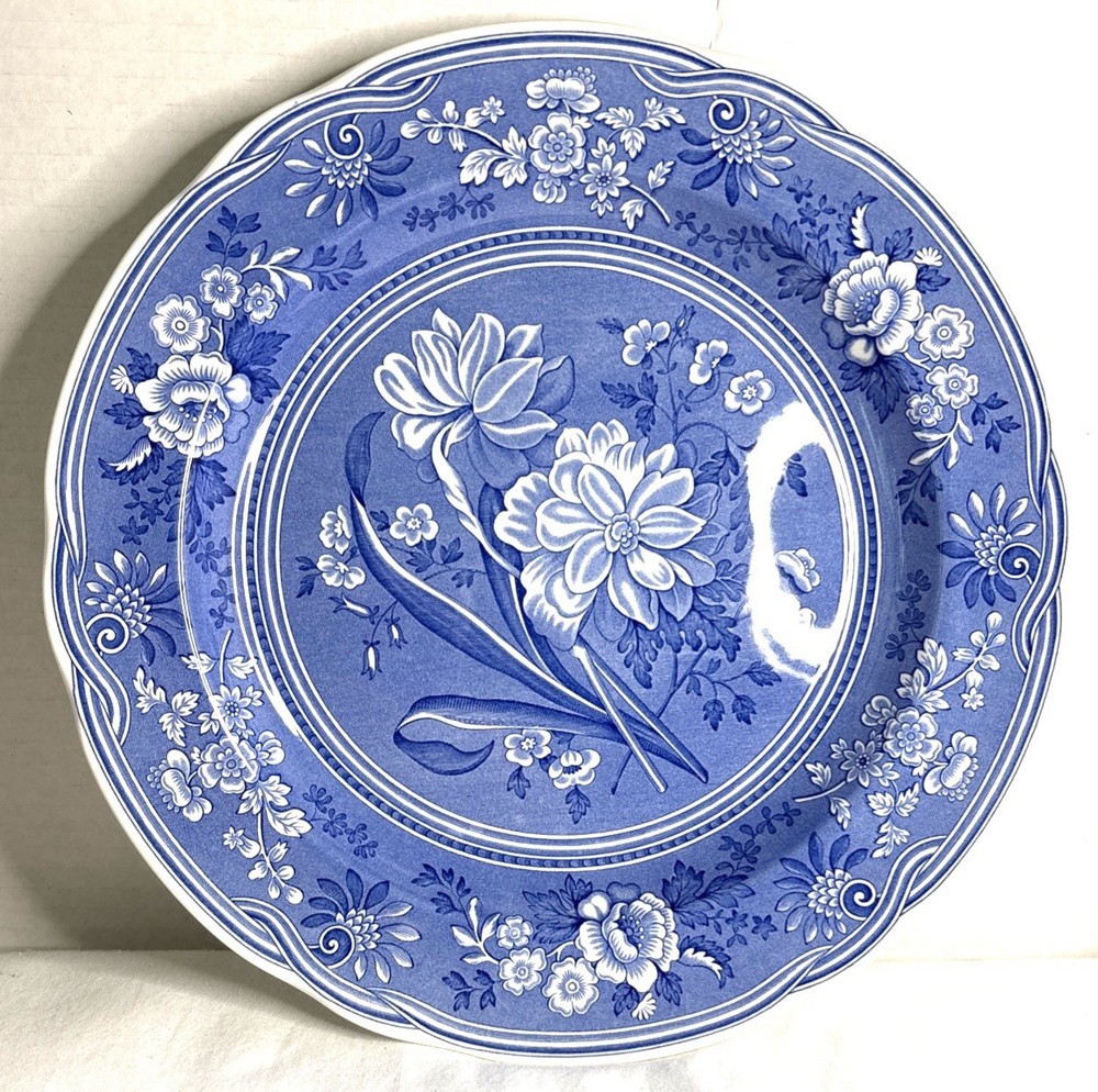 Vintage SPODE Blue Room “Botanical” 10.5” Dinner Plate