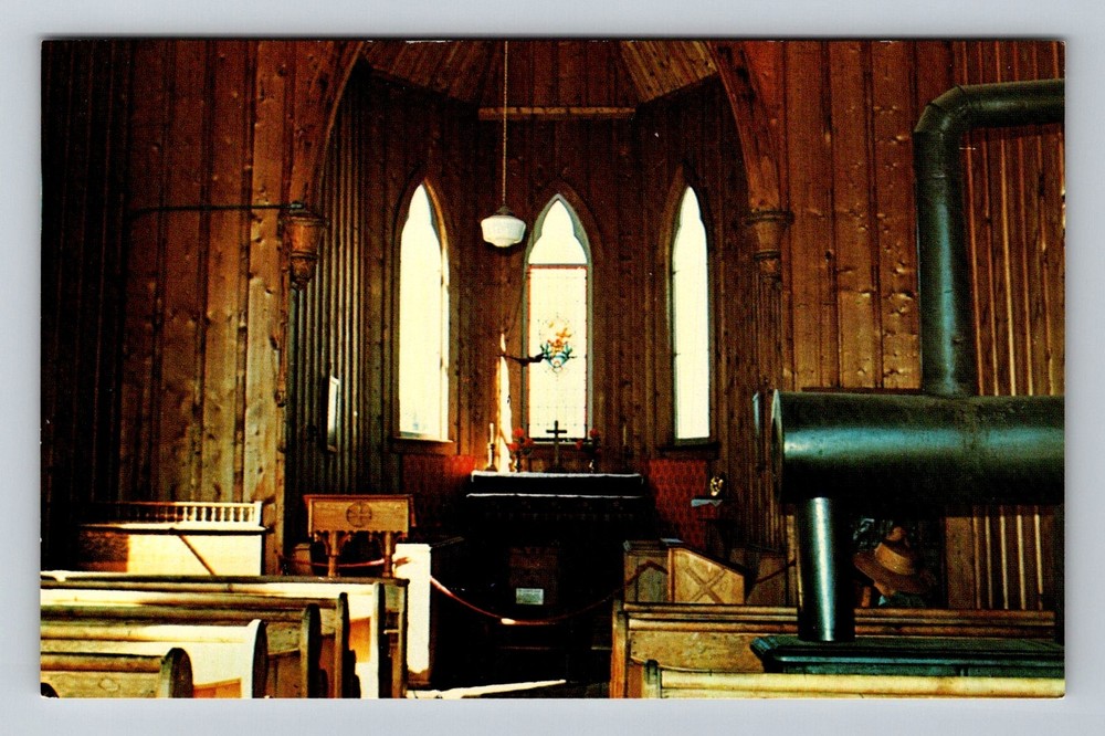 Canada- Barkerville B.C. St. Saviour's Church Interior Old Post Vintage Postcard