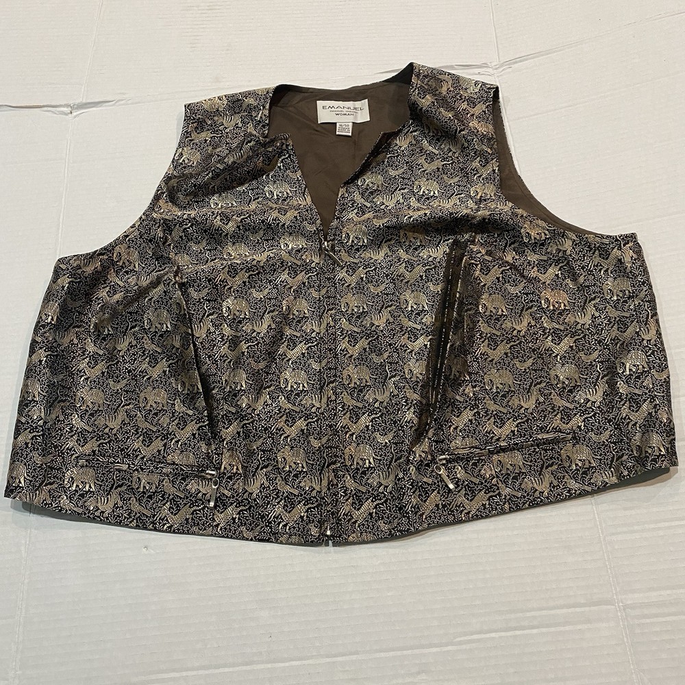 Emanuel Ungaro Womens Animal Print Silk Vest Size 16/50