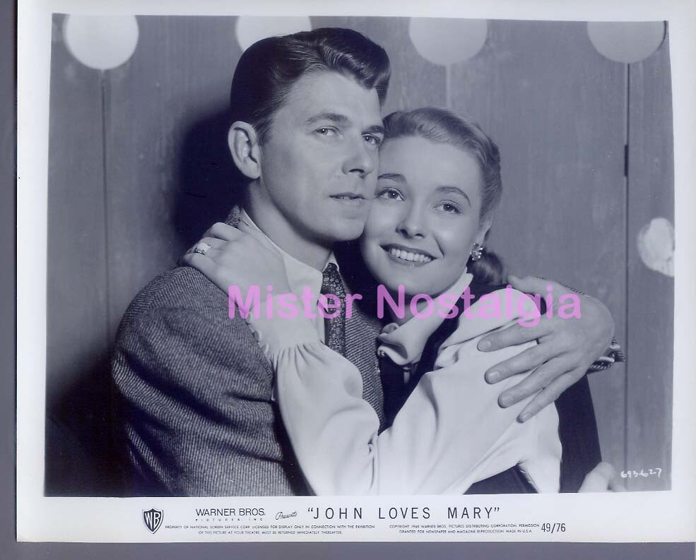 Ronald Reagan Patricia Neal embrace in John Loves Mary 1949 photo