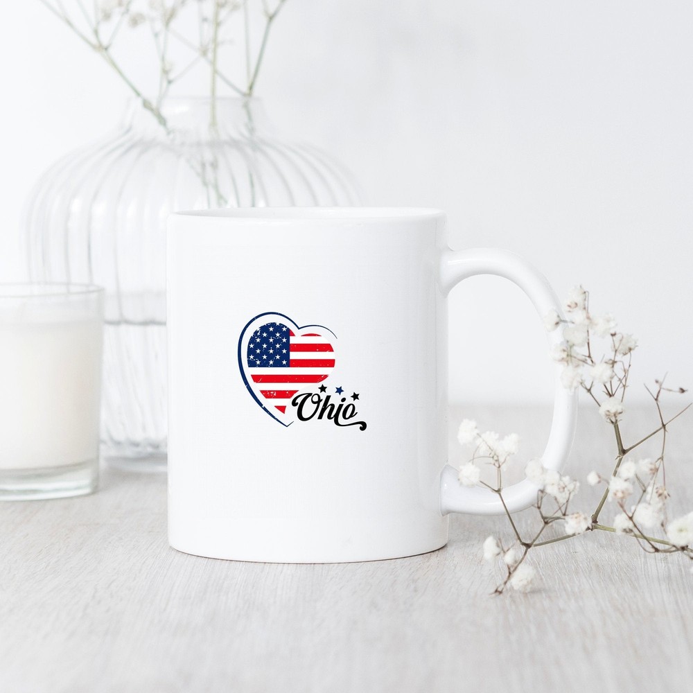 Ohio Heart Flag Ohio Mug Ohio Gift Ohio Flag Ohio Pride Ohio Travel Ohio Coffee