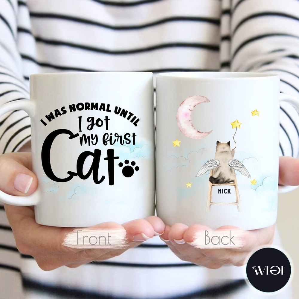 Personalized Cat Mug Custom Cat Portrait Gift For Cat Lover Cat Mom Personalized