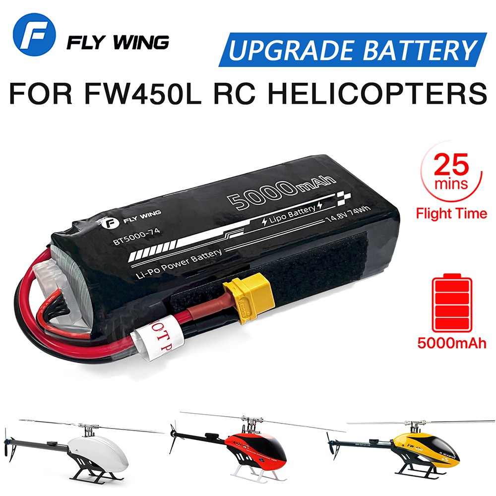 5000mAh 4S Lipo Battery ACE Tattu 14.8V 35C with XT60 Plug For RC Helicopters-image