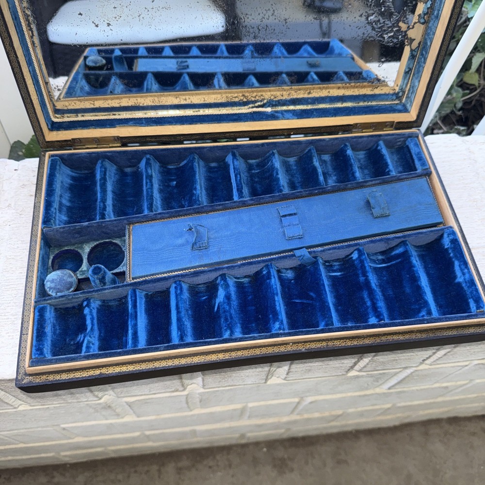Antique Early 1900’s Mauchline Ware Treen Eastwell Gateway England Sewing Box