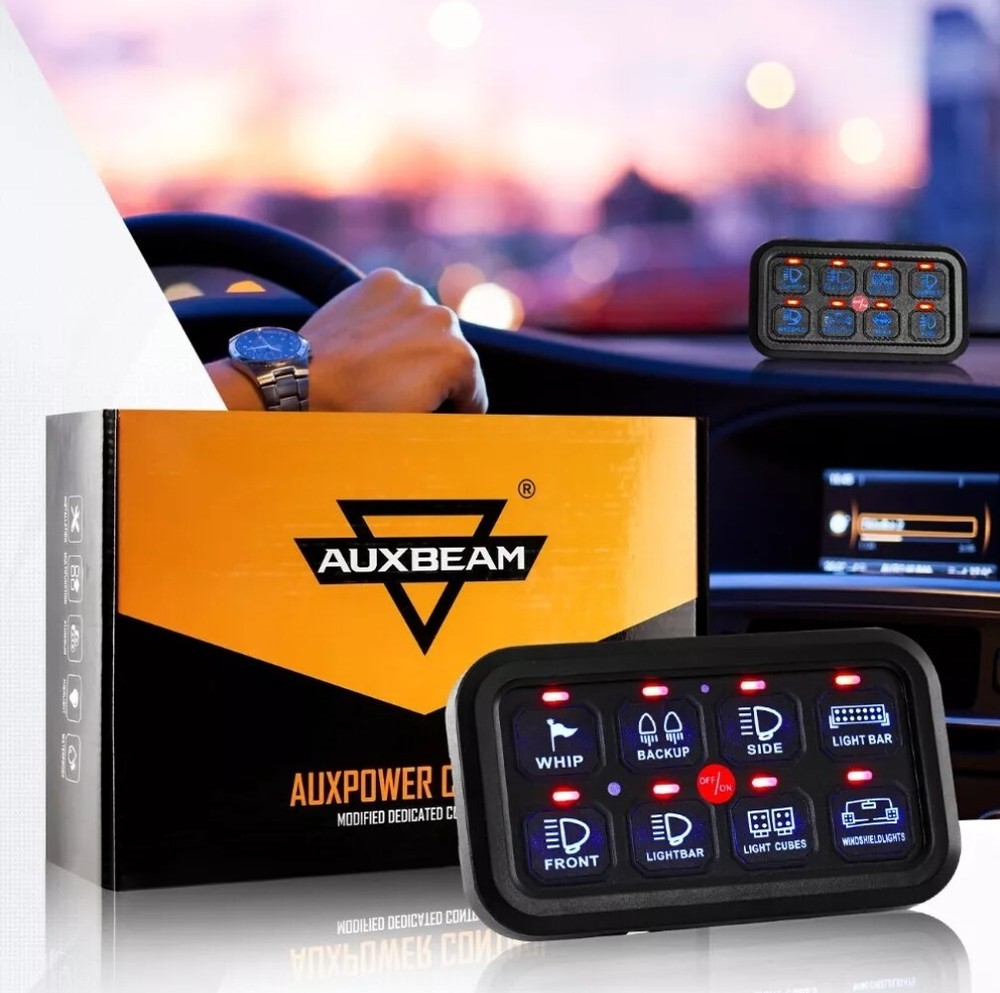 AUXBEAM BA80 8 Gang Switch Panel LED Light Automatic Dimmable Circuit Control