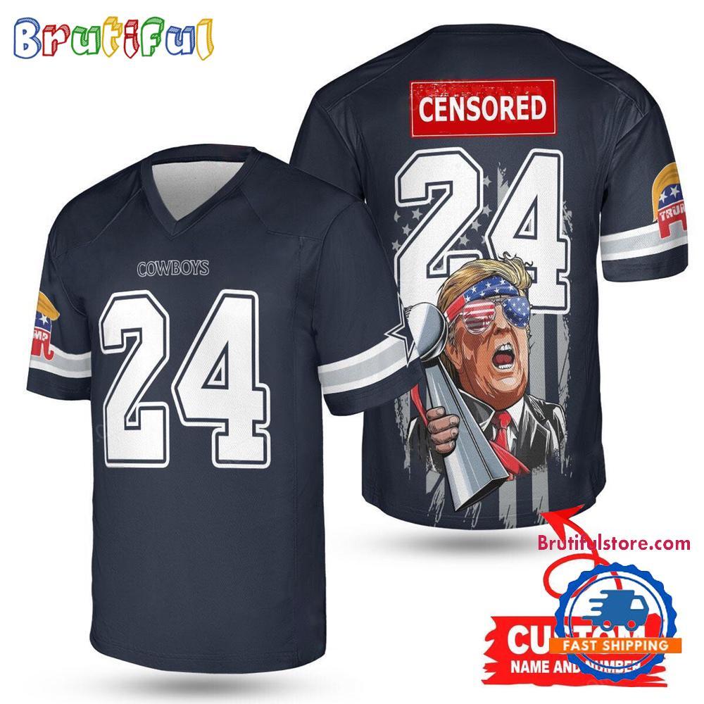 Dallas Cowboys Donald Trump Super Bowl Trophy Football Jersey