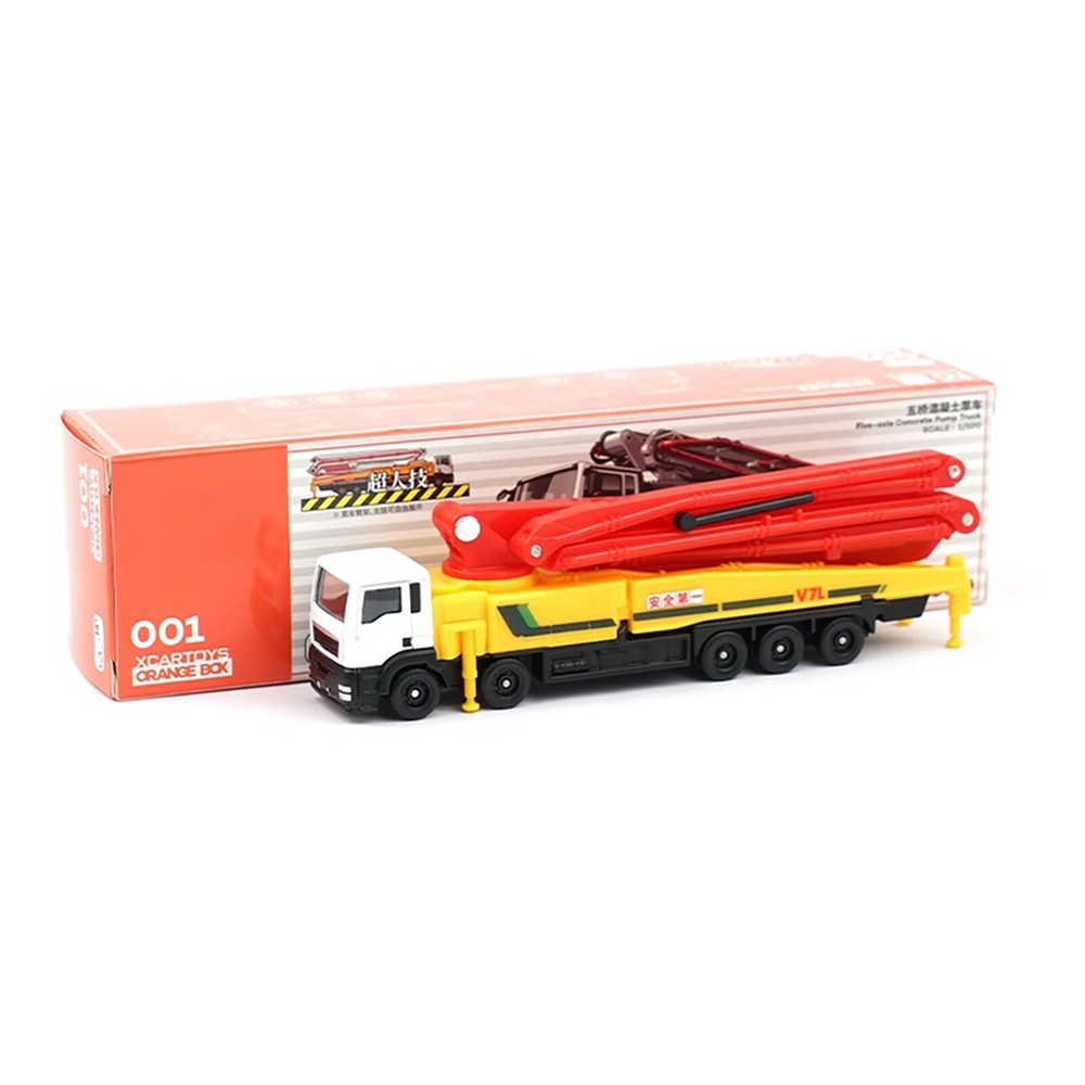 1/100 Concrete Pump Truck Diecast Model Engineering Vehicle Car Toy Vehicle Gift