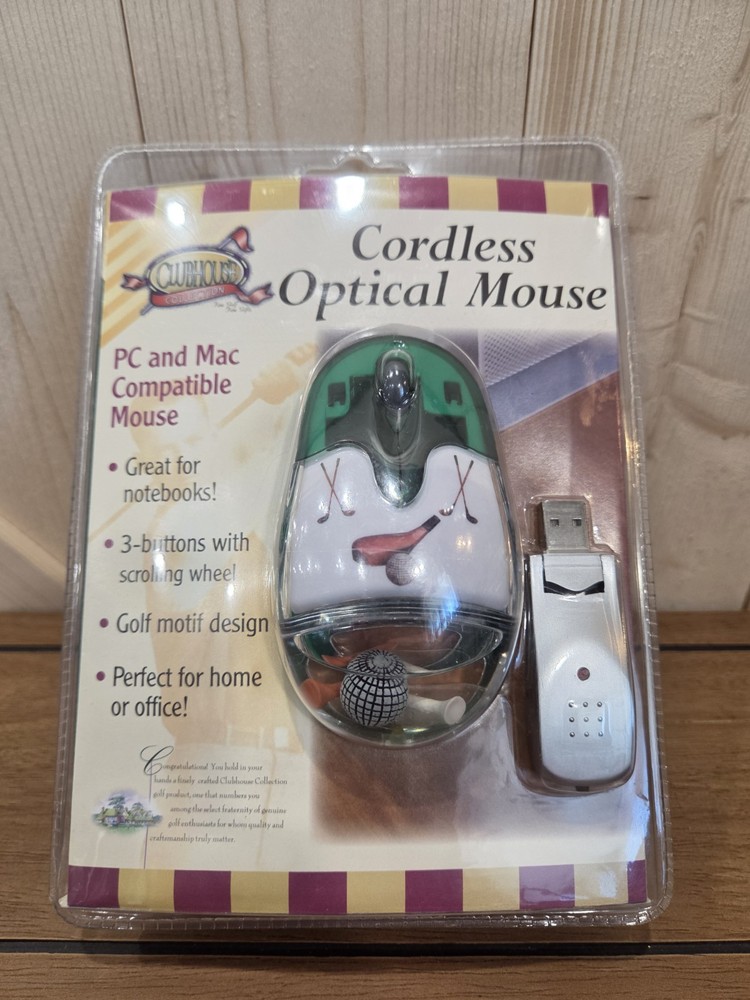 Wireless Golf-Themed Optical Mouse for PC and Mac