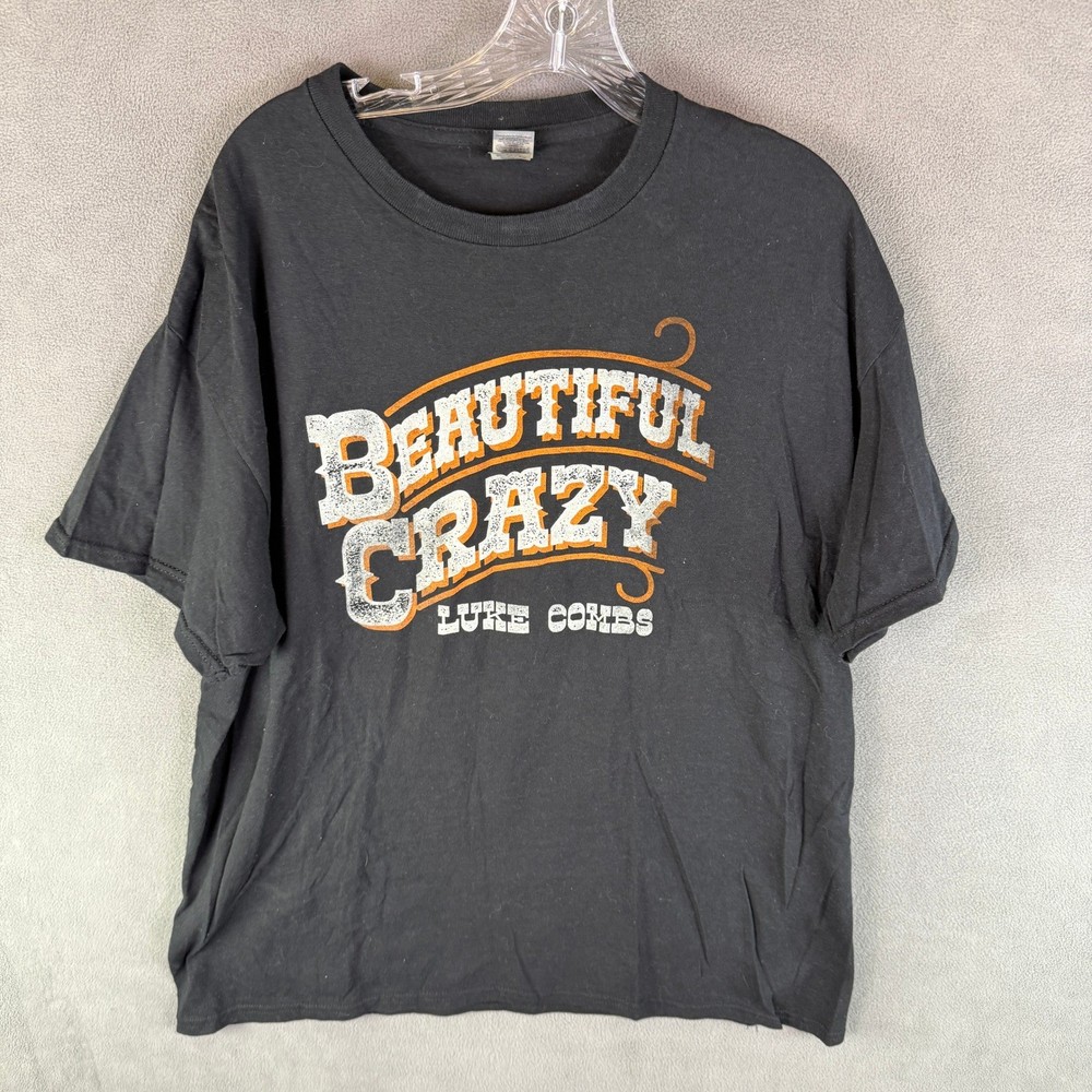 Luke Combs Beautiful Crazy Concert T Shirt Black Gildan Heavy Cotton XL