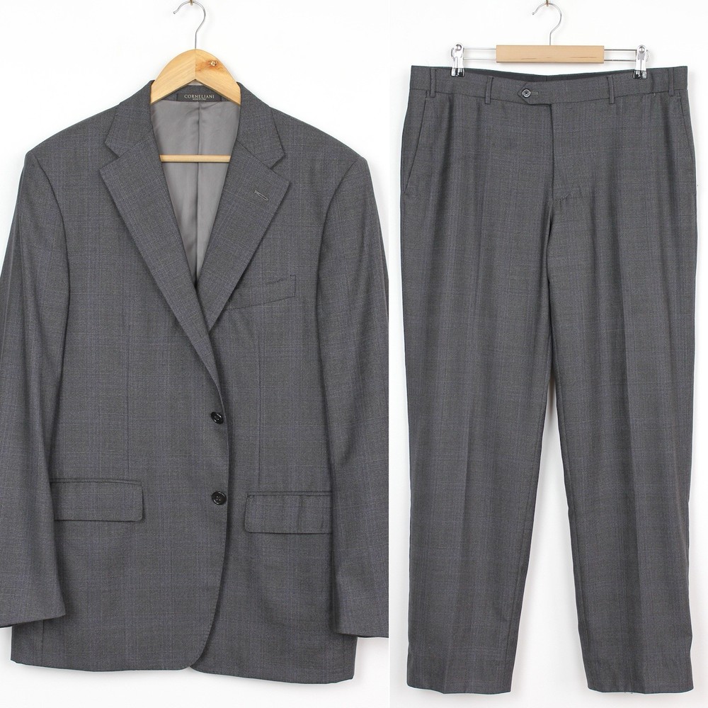 Corneliani Men’s Gray Wool Super 120’s Suit, Size 52R