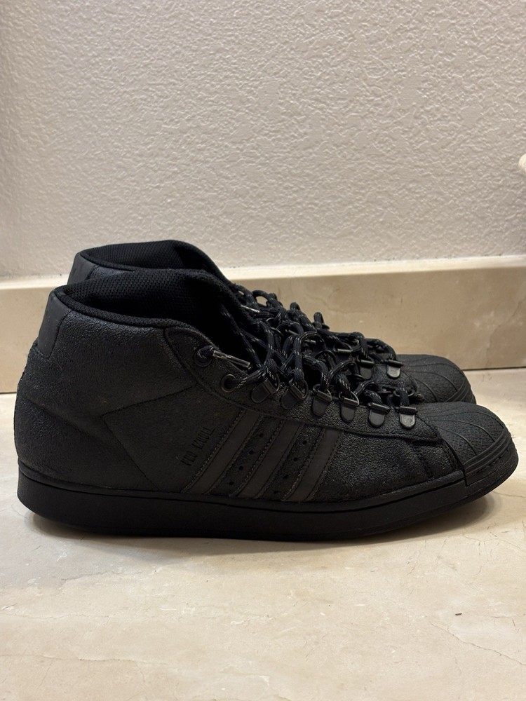 adidas Pro Model Triple Black Textured IG8483 Black Mid Top Men's Sneaker