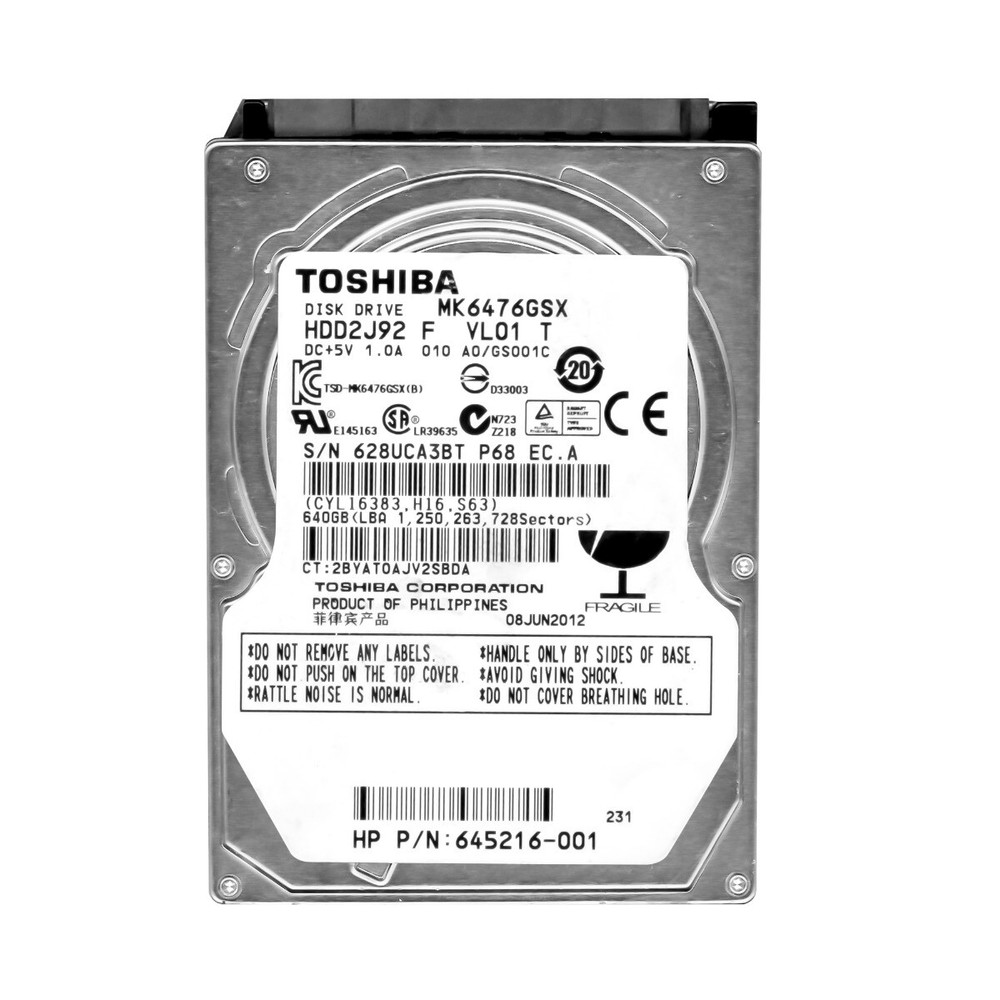 TOSHIBA 640GB 5.4K 8MB SATA II 2.5'' MK6476GSX
