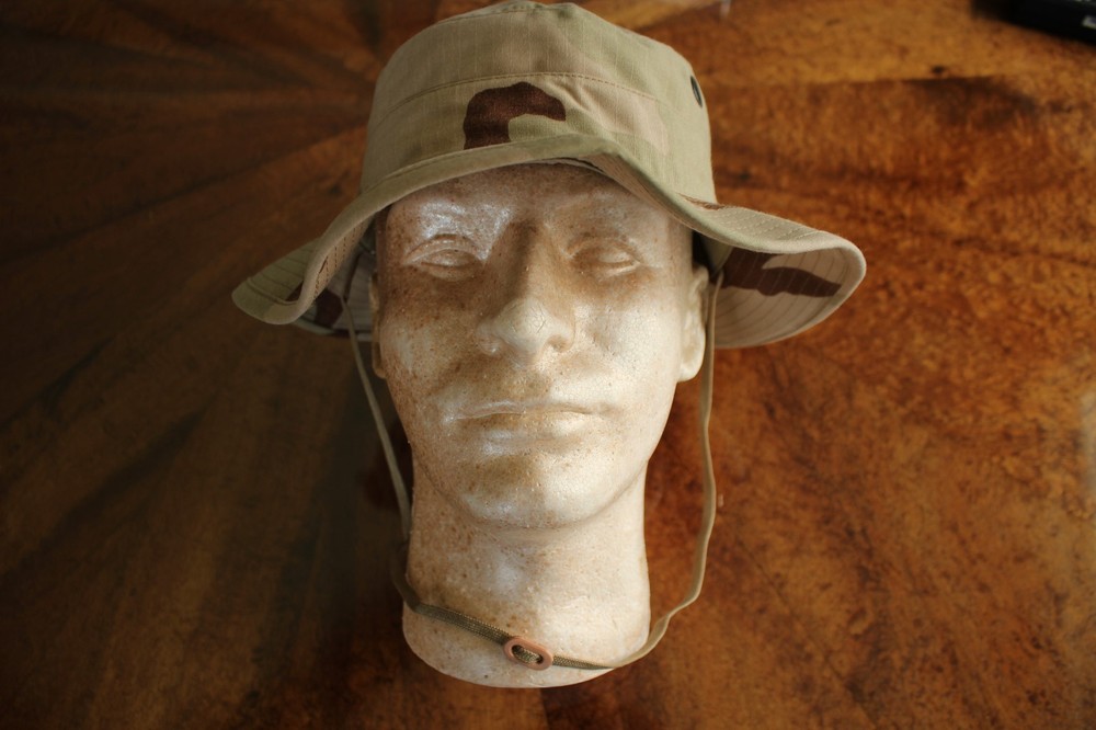 US Air Force Desert BDU Ripstop Camo Boonie Hat Size 7.5 Combat Floppy Cap