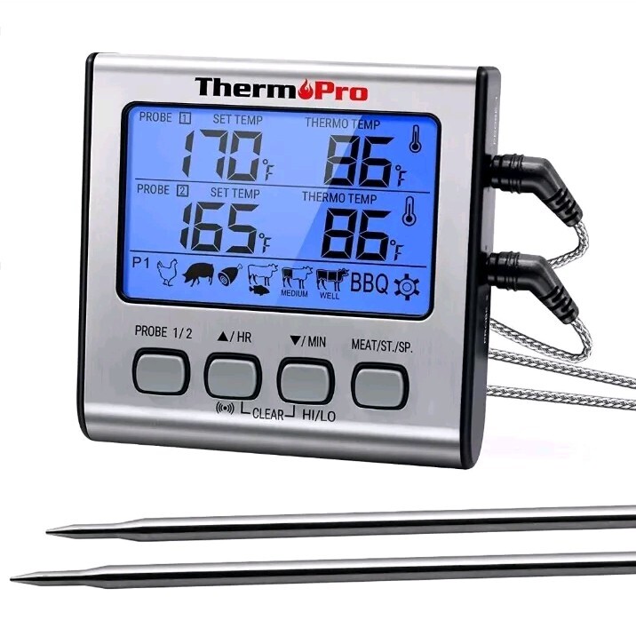 ThermoPro TP-17 Dual Probe Digital Cooking Meat Thermometer Large LCD Backlight