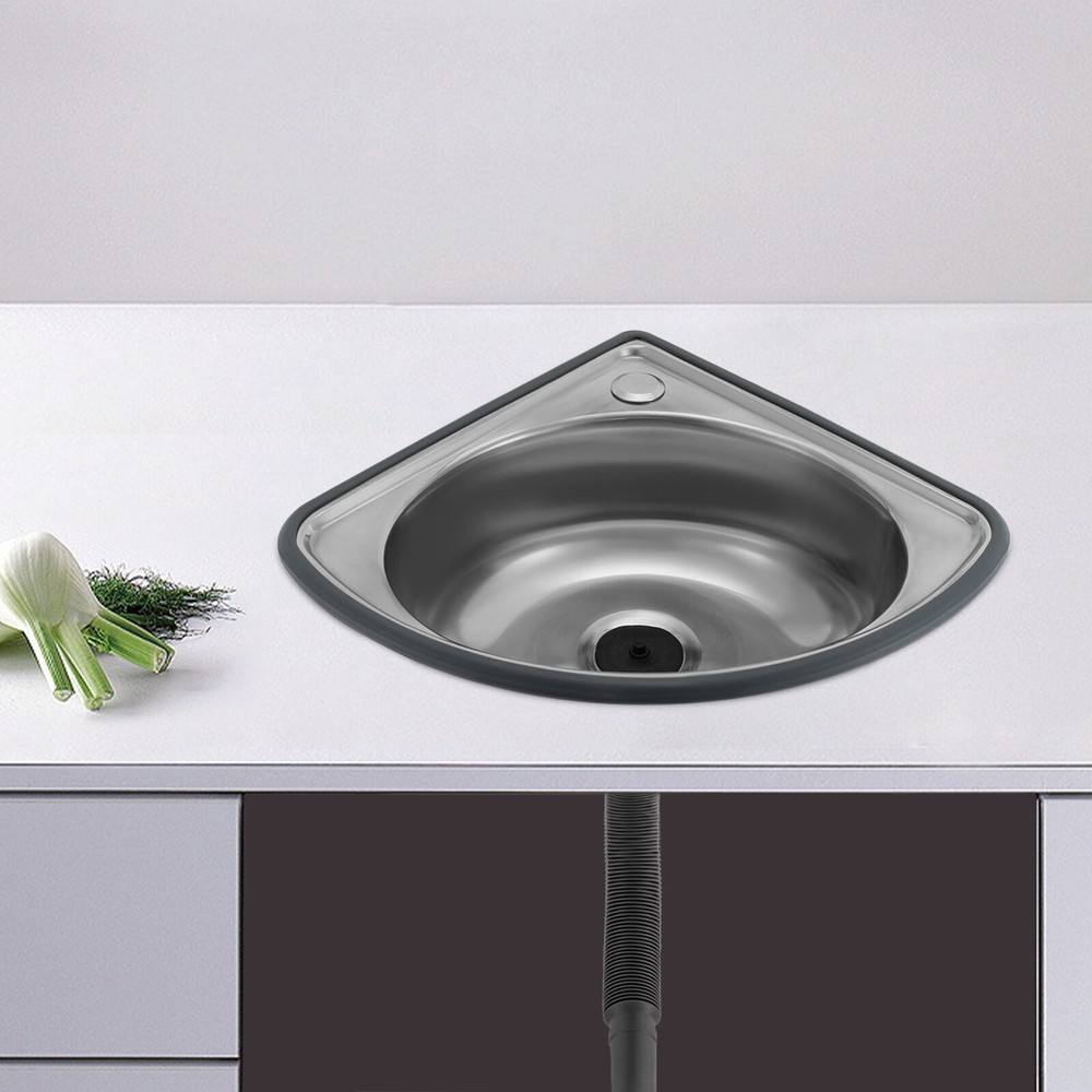 Stainless Steel Bar Sink for RV Kitchen Bathroom Corner Narrow Space New