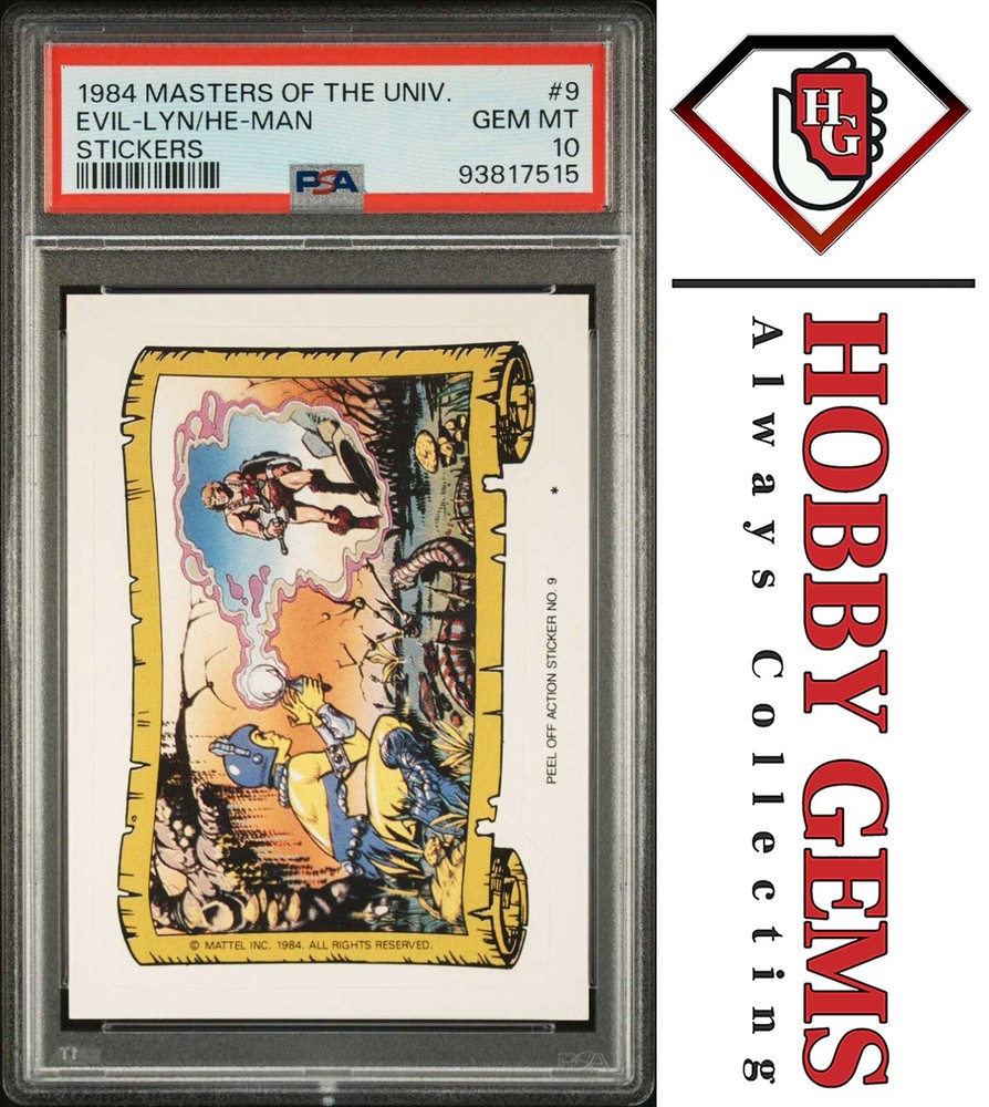 EVIL-LYN & HE-MAN PSA 10 1984 Masters of the Universe Sticker #9 C2