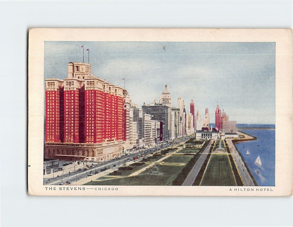 Postcard Stevens Chicago A Hilton Hotel Illinois USA North America