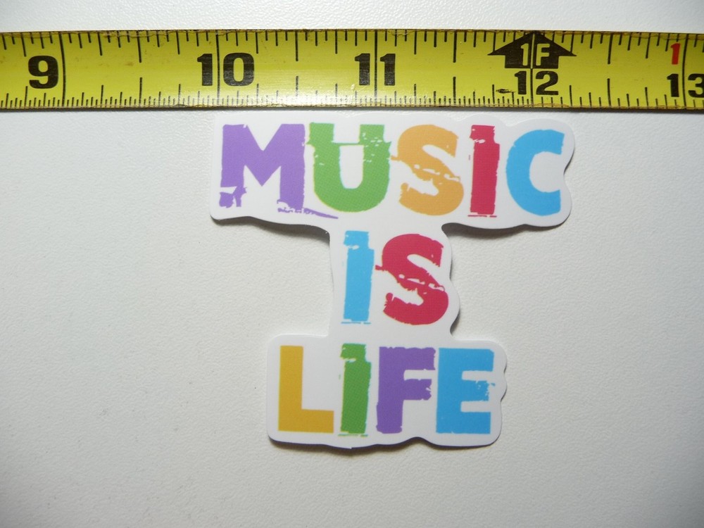 Colorful Music Is Life Decal Sticker for Musicians & Fans