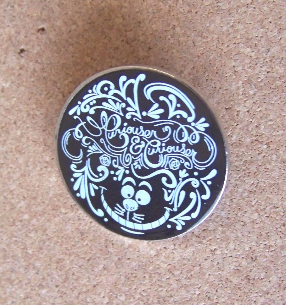 Curiouser & Curiouser Cheshire Cat Disney Parks trading pin Alice in Wonderland