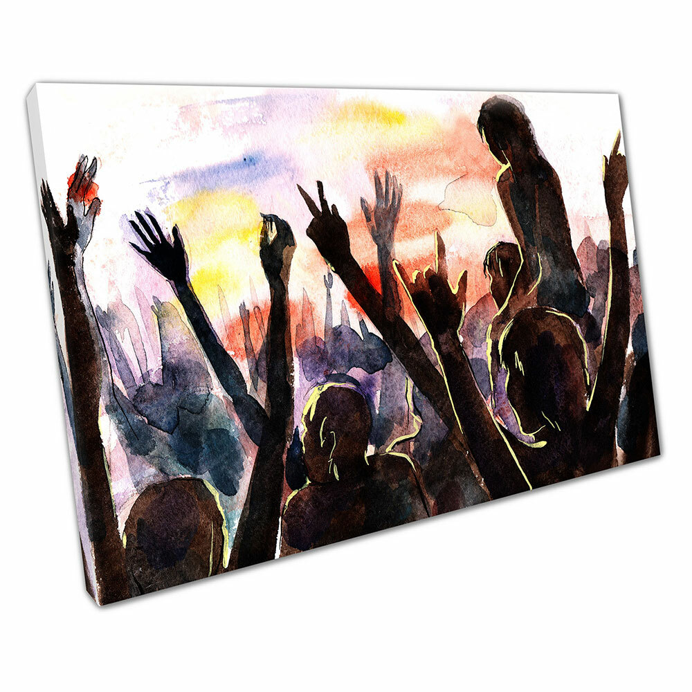 Vibrant Watercolour Dance Music Festival Wall Art Print