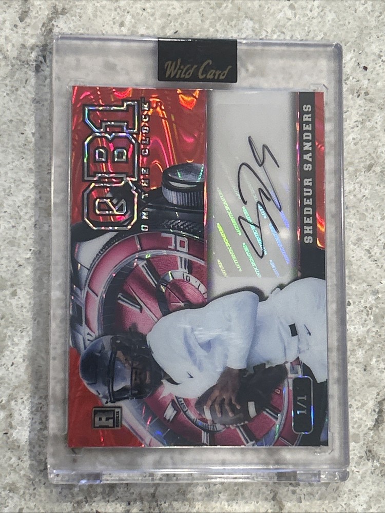 🔥Shedeur Sanders 1/1 Auto RC Rookie Card, Red Lava🔥 2024 QB1 On The Clock