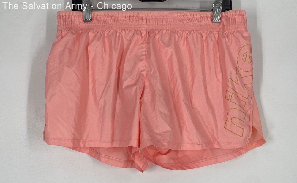 Nike Womens Pink Dri-Fit Elastic Waist Activewear Athletic Shorts Size Large