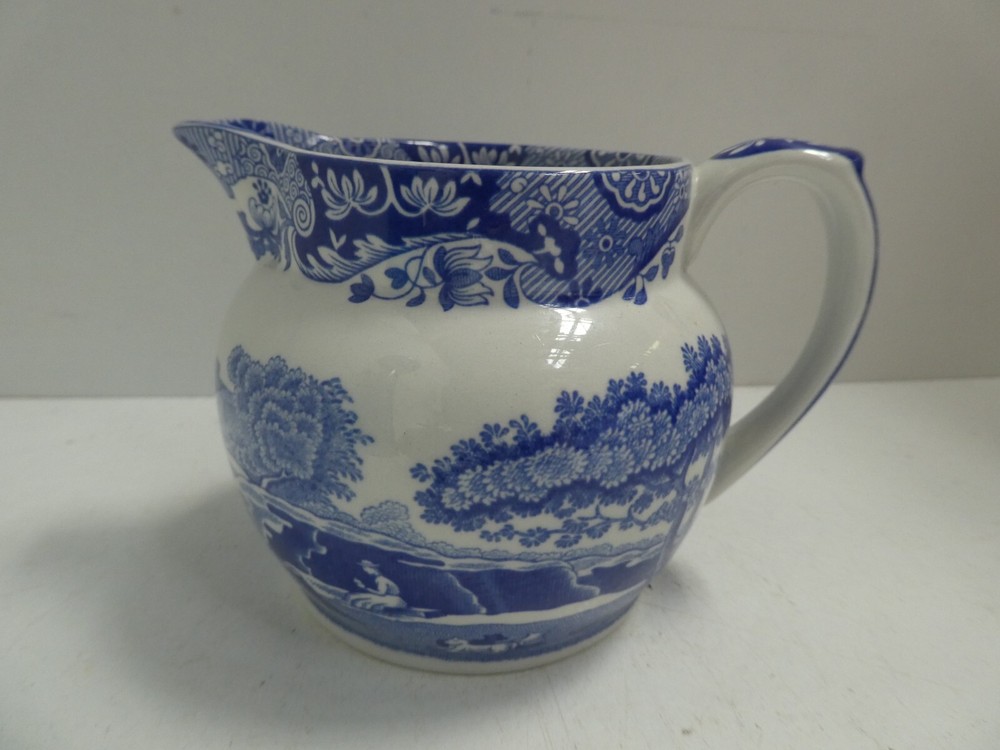 SPODE ENGLAND BLUE WHITE CREAMER MILK JUG POTTERY CHINA PORCELAIN ITALIAN DESIGN