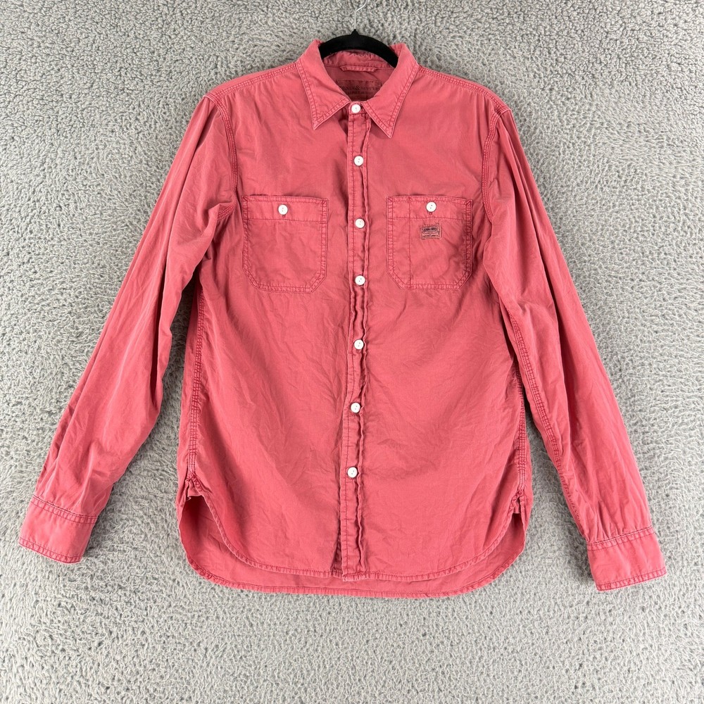 Denim & Supply Ralph Lauren Button Up Shirt Mens Small Red Long Sleeve Utility