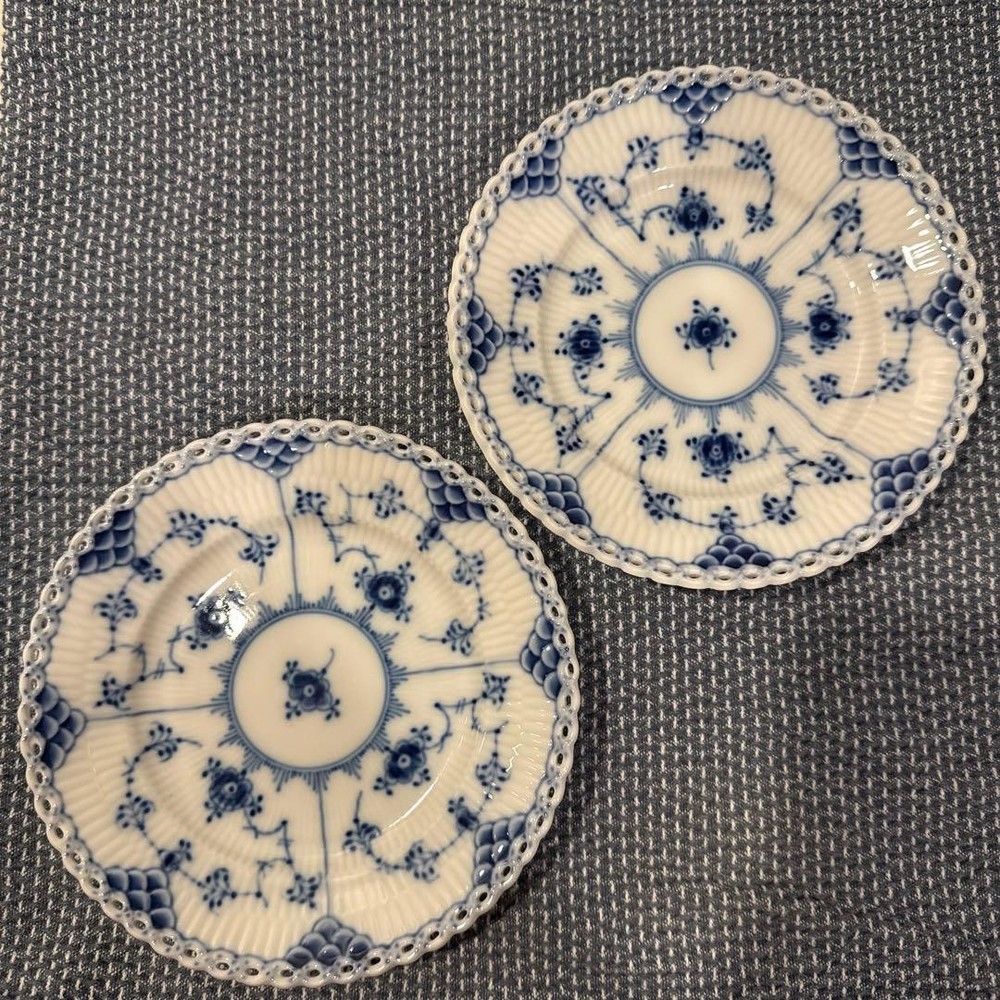 Royal Copenhagen Blue Flower Lace Plate 14.5cm Set of 2 Ceramic Collectible