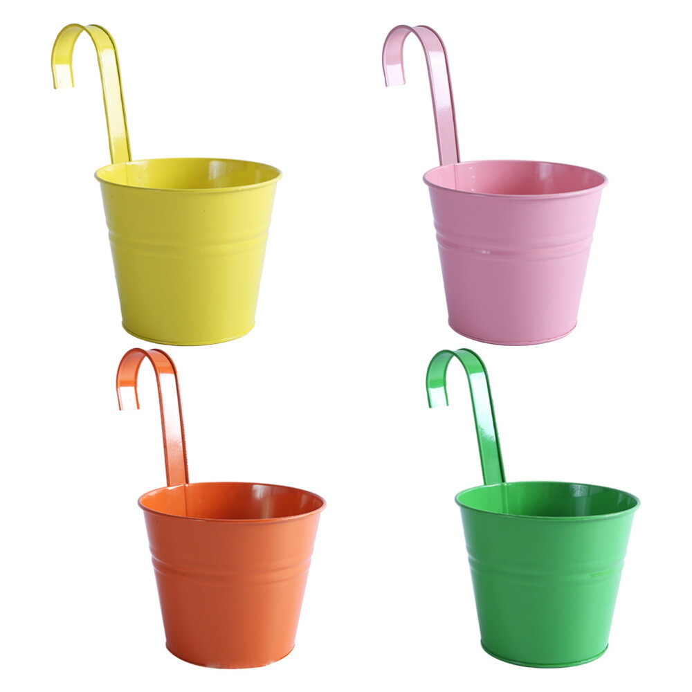4 Pcs Terrarium Pots Hook Flower Bucket Indoor/outdoor Decoration