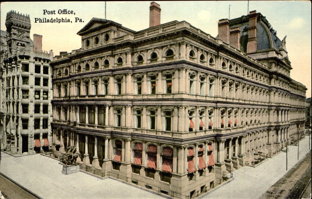 Post Office ~ Philadelphia Pennsylvania PA ~ unused vintage c1910 postcard
