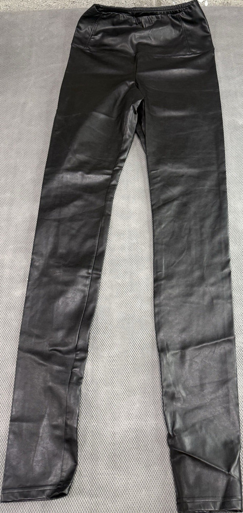 Wilfred Free Women's Black Faux Leather Ankle Leggings Elastic Waist Size M
